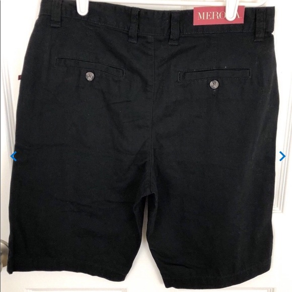 NWT Merona Flat Front Chino Men’s Black Shorts - Picture 2 of 2
